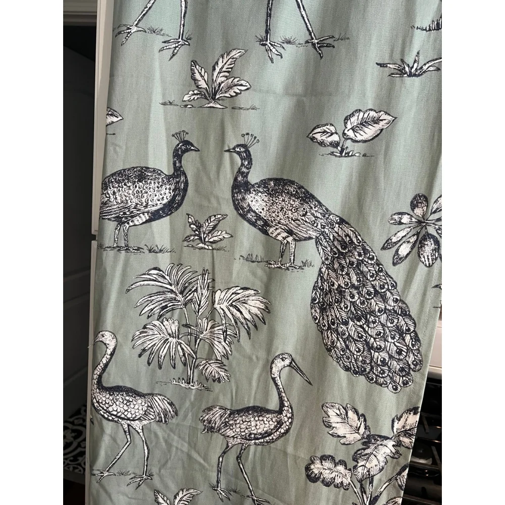 World Market Peacock and Botanical Shower Curtain 72x72